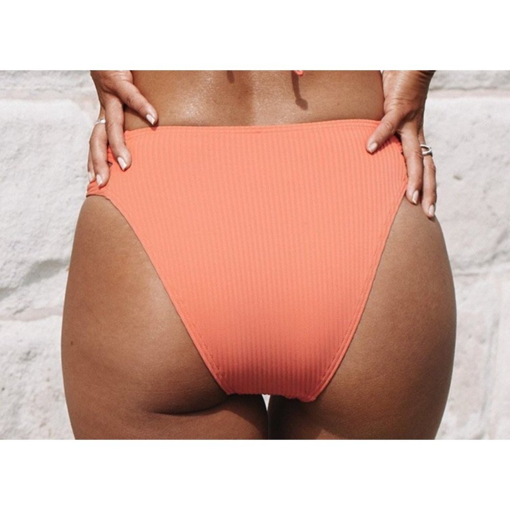 👙 Cupshe Swimsuit orange Bikini Bottom NWT Size Medium - Picture 2 of 6